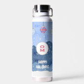 水彩冬ワンダーランドモノグラムオーナメント ウォーターボトル (背面)