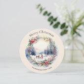 水彩冬景色 メリークリスマス シーズンカード (スタンド正面)