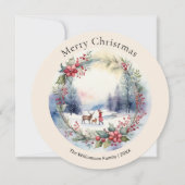 水彩冬景色 メリークリスマス シーズンカード (正面)