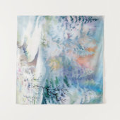 水彩冬景観イラストレーション タペストリー (正面(横))