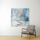 水彩冬景観イラストレーション タペストリー (インサイチュ)