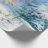 水彩冬景観イラストレーション ラッピングペーパー (角)