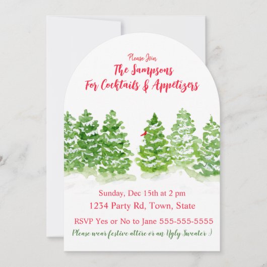 水彩冬木 PERSONALIZE Arch 招待状 (正面)