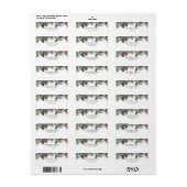 水彩冬松と柊 ラベル (フルシート)