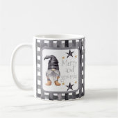 水彩冬格言オンバッファローチェッククリスマス コーヒーマグカップ (左)