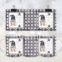 水彩冬格言オンバッファローチェッククリスマス