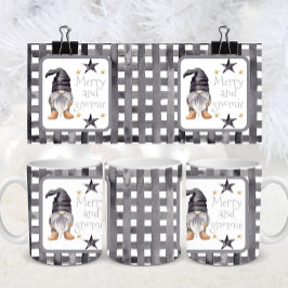 水彩冬格言オンバッファローチェッククリスマス コーヒーマグカップ