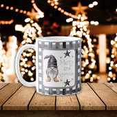 水彩冬格言オンバッファローチェッククリスマス コーヒーマグカップ