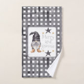 水彩冬格言オンバッファローチェッククリスマス バスタオルセット (ハンドタオル)