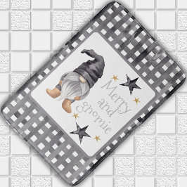 水彩冬格言オンバッファローチェッククリスマス バスマット