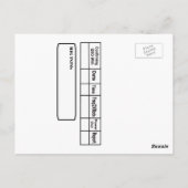 水彩冬用アンテナハム無線QSLカード ポストカード (裏面)