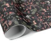 水彩冬素朴植物シームレスパターン ラッピングペーパー (ロールコーナー)