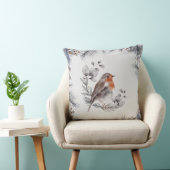 水彩冬絵を描鳥のパーチパインバウ クッション (椅子)