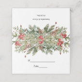 水彩冬緑松と松の木 プレイスカード (外部開封)