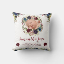 水彩冬花リースベビー写真