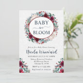 水彩冬赤と白リースベビーシャワー 招待状 (スタンド正面)