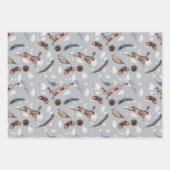 水彩冬野兎 ラッピングペーパーシート (正面3)