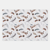 水彩冬野兎 ラッピングペーパーシート (正面)