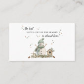 水彩冬雪だるまおむつラッフル エンクロージャーカード (裏面)