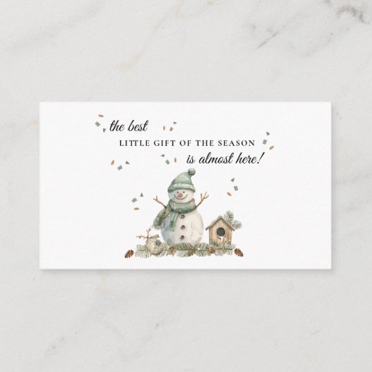 水彩冬雪だるまおむつラッフル エンクロージャーカード (裏面)