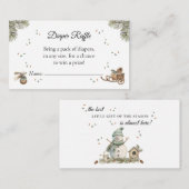 水彩冬雪だるまおむつラッフル エンクロージャーカード (正面/裏面)