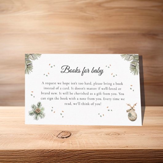 水彩冬雪だるま書籍ベビー エンクロージャーカード