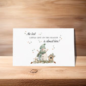 水彩冬雪だるま書籍ベビー エンクロージャーカード