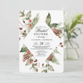 水彩冬青松树松果 招待状 (スタンド正面)