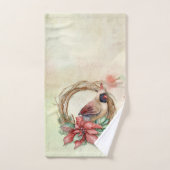 水彩冬(鳥)ショウジョウコウカンチョウ バスタオルセット (ハンドタオル)