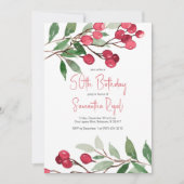 水彩冬　50歳の誕生日　招待状 招待状 (正面)