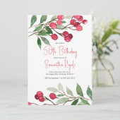 水彩冬　50歳の誕生日　招待状 招待状 (スタンド正面)