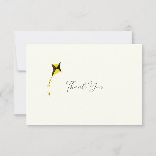 水彩凧ソロリティのノートカード サンキューカード (正面)