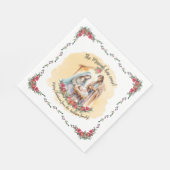 水彩出生とバラのカスタマイズ可能なナプキン スタンダードランチョンナプキン (角)