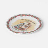 水彩出生とバラのカスタマイズ ペーパープレート (アングル)