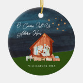 水彩出生アドーレヒム聖なる書物、 経典宗教 セラミックオーナメント (正面)