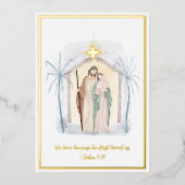 水彩出生カスタムクリスマス 箔シーズンカード (正面)