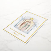 水彩出生カスタムクリスマス 箔シーズンカード (回転した状態)