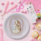 水彩出生カスタム休日 ペーパープレート (パーティー)