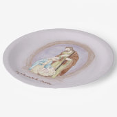 水彩出生カスタム休日 ペーパープレート (アングル)