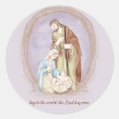 水彩出生カスタム休日 ラウンドシール (正面)