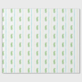 水彩出生クリスマスガーランドグリーン ラッピングペーパー (フラット)