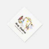 水彩出生クリスマスパーティー スタンダードカクテルナプキン (角)