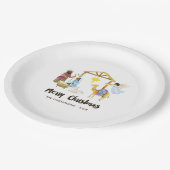 水彩出生クリスマスパーティー ペーパープレート (アングル)