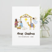 水彩出生クリスマスフォト シーズンカード (スタンド正面)