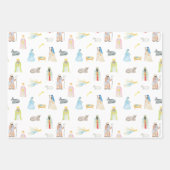 水彩出生クリスマス ラッピングペーパーシート (正面)