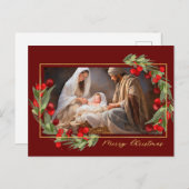 水彩出生シーングローリートゥゴッド シーズンポストカード (正面/裏面)