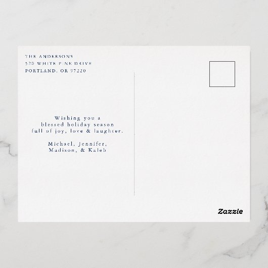 水彩出生シーングローリートゥゴッド 箔シーズンポストカード (裏面)