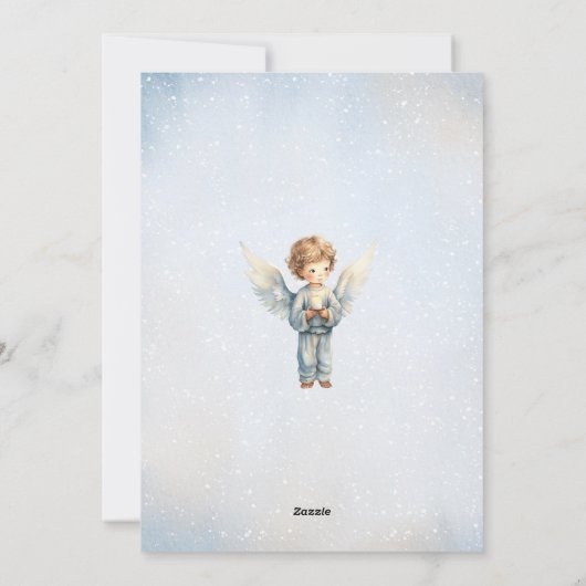 水彩出生シーンベビーイエズクリスマス シーズンカード (裏面)