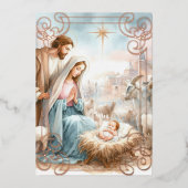 水彩出生シーン 箔シーズンカード (正面)