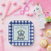 水彩出生ハッピーバースデーイエス紙Pl ペーパープレート (パーティー)